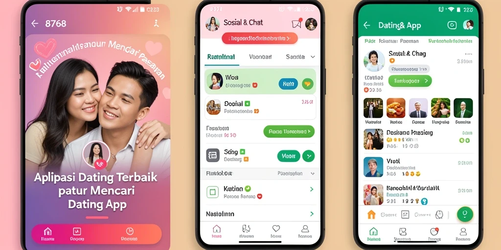 Tampilan antarmuka 8768 yang sederhana dan modern untuk kencan online.