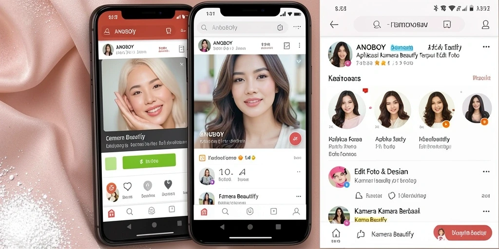 Antarmuka ANOBOY yang menarik dengan fitur Kamera Beautify.