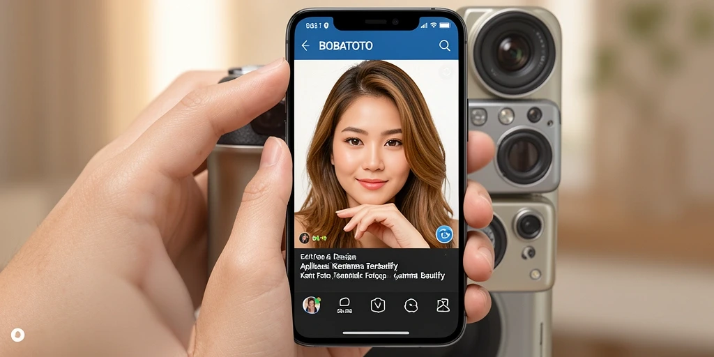 Tampilan antarmuka BOBATOTO dengan berbagai fitur edit foto.