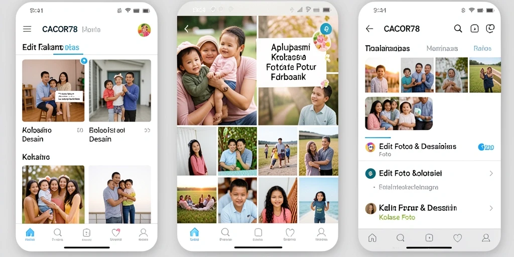 Tampilan antarmuka CACOR78 yang intuitif untuk kolase foto.