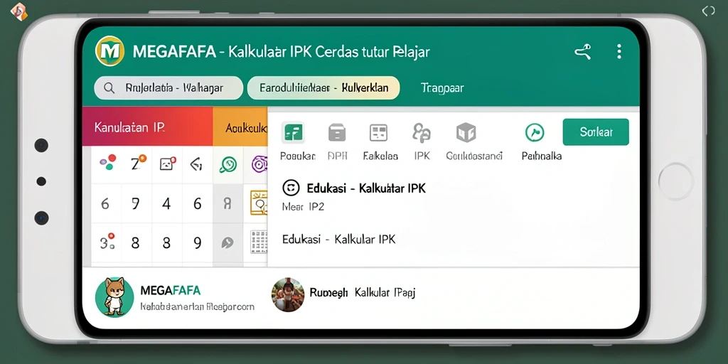 Tampilan antarmuka MEGAFAFA yang sederhana dan informatif untuk Kalkulator IPK.