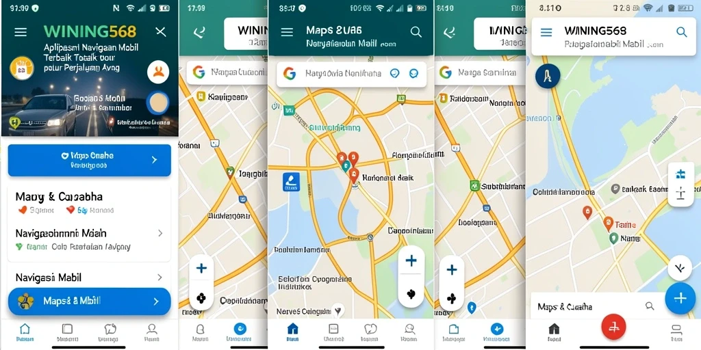 Tampilan antarmuka WINNING568 yang sederhana dan jelas untuk navigasi mobil.