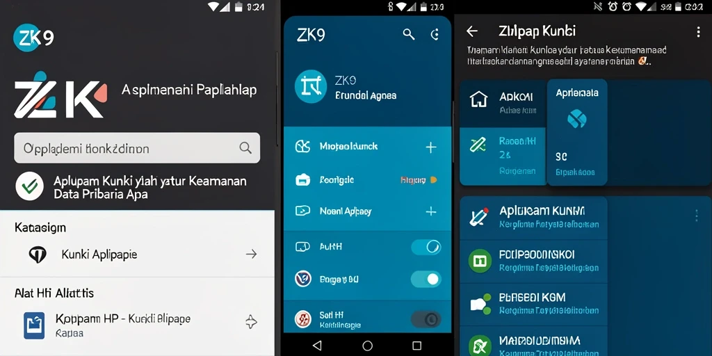 Tampilan antarmuka aplikasi ZK9 yang sederhana dan fungsional.